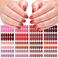 DANNEASY 16 Sheets Nail Polish Stickers Full Nail Wraps for Women Gradient Color&Glitter Fingernails Wrap Self Adhesive Nail Polish Strips Gel Nail Strips Manicure with File, Cuticle Stick