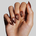 Nail Art Press-Ons | Cinnamon Powder, Short Almond Nails, Reusable, Salon Quality Fall Nails | 16 sizes - 32 Nails Kit with Super-hold Nail Glue and Sticky Tabs