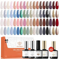 modelones 40 Pcs Gel Nail Polish Set, 36 Colors Winter Nude Brown White Burgundy Red Blue Black Glitter Gel Polish Kit with Base Coat& Matte Glitter Glossy Top Coat Salon DIY Manicure