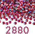 Beadsland Flatback Rhinestones Bulk, 2880pcs Rhinestones for Nails Crafts Clothes DIY Decoration, Light Siam AB, SS30, 6.3-6.5mm