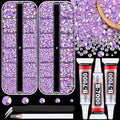 Resin Jelly Rhinestones for Crafting with B7000 Jewelry Glue, 2 Boxes Light Purple AB Flatback Crystals with 3Pcs 10ml Glue, Bedazzling Non Hotfix Gems for DIY Tumblers Clothing Shoes Manicure
