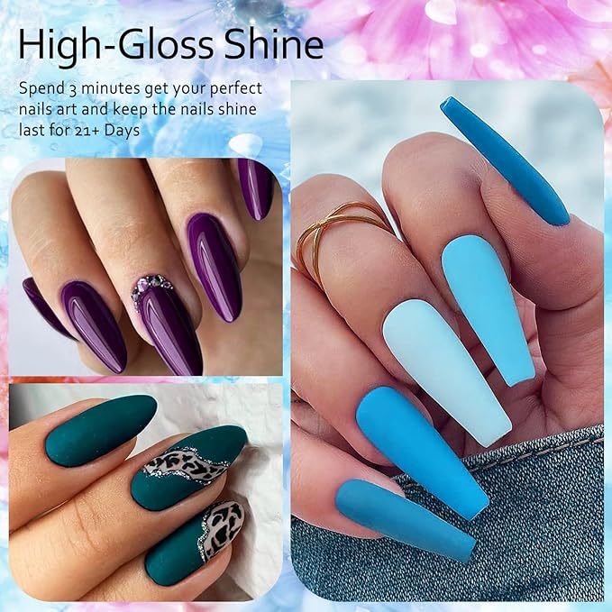 MTSSII Gel Nail Polish Set, 12PCS Nude Blue Green Purple Gel Nail Polish Kit, Soak Off UV/LED Nail Polish Nail Art Design Salon Home Gifts for Women