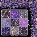 4500Pcs Flatback Rhinestones for Crafts, 3mm Purple Crystals Rhinestone, Resin Flatback Glitter Gems Nail Diamonds Rhinestones for Clothes Accessories DIY