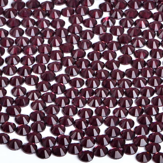 2880 Pieces SS12 Amethyst Hotfix Rhinestones Flatback Round Crystal Glass Rhinestones Gems for Crafts Nail Face Art Clothes Shoes Bags DIY