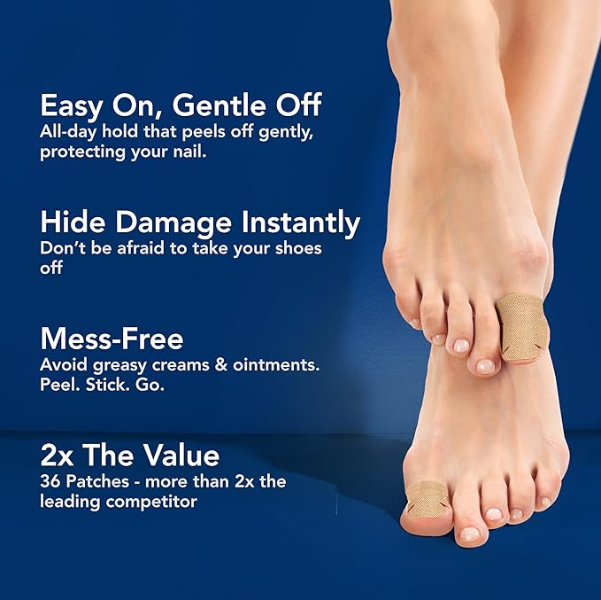 Nighttime Renewal Fungal Nail Patches - 36 Pack - Overnight Repair for Nail Fungus Damage, 8-Hour Treatment Restores Healthy Appearance