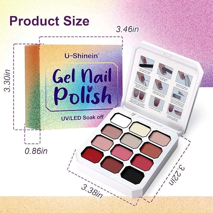 Gradient Painting Gel Set, 24 Bright Neon&Almond Nude Colors Ombre Gel Nail Polish for Light Pigment Pat Nail Gel Kit, Silky Texture, French Manicure DIY Nail Art, No-wipe Soak of UV