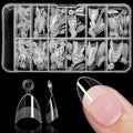 240pc Almond Gel Nail Tips Short Fake Nails for Press on Nails Clear Acrylic Nails Tips, 12 Sizes Half Cover Nail tips Almond Soft Gel Nail Tips False Nails Extension Artificial Fingernail