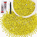 5000PCS SS10/2.8mm Crystal Rhinestones (Lemon Yellow) with 2Pcs 10ml B7000 Jewelry Glue, Bedazzling Flatback Glass Rhinestones for Crafting, Gems Diomand Charms for Tumbler Shoes Clothing Nail Art