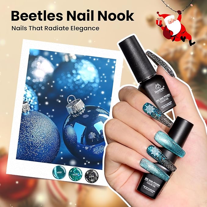 Beetles Gel Nail Polish Gift Set– Valentines Kaleidoscope 100 Vibrant Colors with Base & Top Coats Glitter Matte Glossy Finishes Cat Eye Pearl Nail Polish Nail Art Gift for Women Salon Home DIY Use