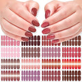 DANNEASY 16 Sheets Nail Polish Stickers Full Nail Wraps for Women Gradient Color&Glitter Fingernails Wrap Adhesive Nail Polish Strips Gel Nail Strips with File, Cuticle Stick