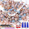 60g Coffee Flatback Rhinestones Half Pearls for Crafting, Mixed Size 3mm-10mm Resin Rhinestones for Bedazzling, Small Pearls for DIY Tumblers Mugs Nail Art Shoes Clothes with Glue