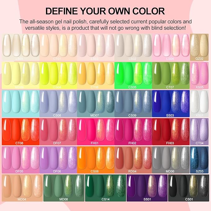 53PCS Gel Nail Polish Kit with U V light and Drill Starter Kit, 35 Colors Gel Polish Set 5pcs Top Base Coat All season Fashion Popular Colors Gel Manicure Kit Valentines Day Gifts for Women