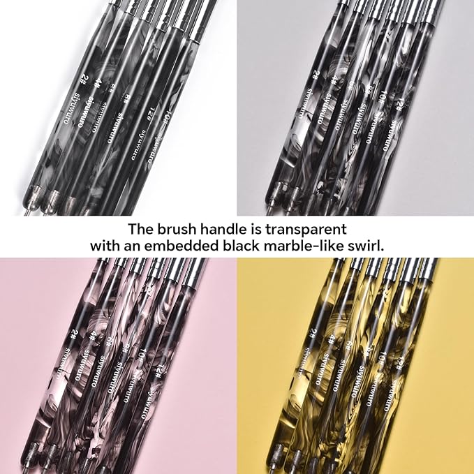 Kolinsky Sable Nail Brush French Nail Brush 2 Way Professional UV Gel Acrylic Nail Art Brush with Dotting Tool for French Manicure Cuticle Clean Up Nail Art Design Brush (6#)