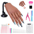Practice Hand for Acrylic Nails,with Flexible Fingers, Realistic Silicone Mannequin Hand Model for Nail Art Training, Gel Polish and Manicure Beginner Kit