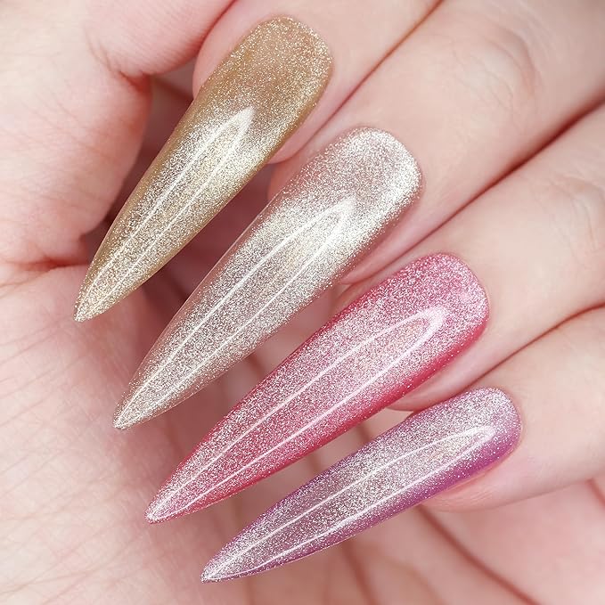Daily Charme C04 Princess Original Velvet Cat Eye Magnetic Gel Nail Polish 15ml, Soak Off UV Led Gel Nail Polish Set, Home DIY/Nail Salon Manicure (Velvet Pink)