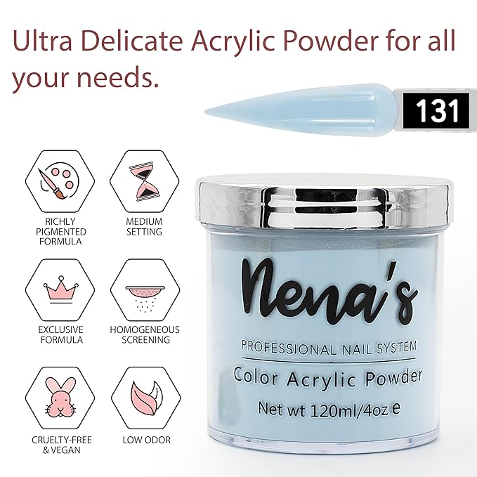 Nena's Superior Sculpting Powder Professional Acrylic Nail System wide color palette 4.0 oz (131)