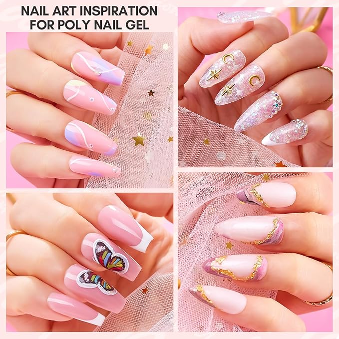 Makartt Hema-Free Poly Nail Gel 50ML Strong Builder for Nails, Rose Nude Pink Color for Extension, Multifunctional Strengthener Hard Gels Long-Lasting DIY at Home Salon