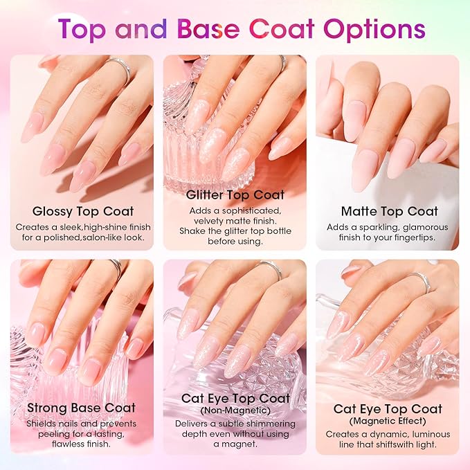 GELLEN 71pcs Gel Nail Polish Kit with U V Light, 32pcs All Seasons Color Hema-Free GelNail Polish Set with 5pcs Functional Gel Top and Base Coat, Nail Art Manicure Salon Nail Kit for Women