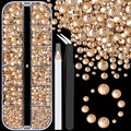 Resin Rhinestones for Crafting, 1 Box Champagne Flatback Crystals for Bedazzling Crafts DIY Nail Art Deco, Non Hotfix Bulk Gems for Tumbler Shoes Clothing Fabric Face Makeup