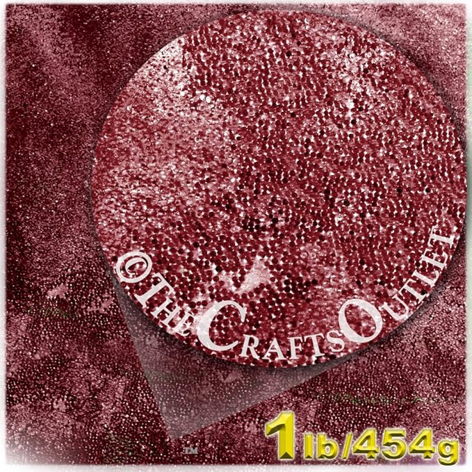 The Crafts Outlet MCR-GLS-TRN-TA6-RED-1LB Transparent Glass Microbead, 1 Bag of 1-Pound, Raspberry Red