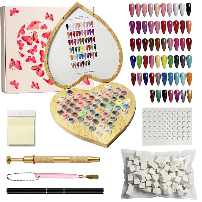 Sponge Pat Pat Gel Polish Pallete Tool Kit, 57 Colors Ombre Nails Gel Paint for Nail Art Gradient Painting Gel Blush Blooming Aura French Manicure, Valentines Day Gifts UV/LED Curing DIY Nail