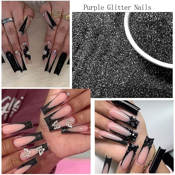 4 Boxes Dark Nail Gems Bow Flower Nail Charms for Acrylics - Irregular Crystals, Nails Rhinestone & Accessories for Women Nails Art Design Nails Decor(Dark)