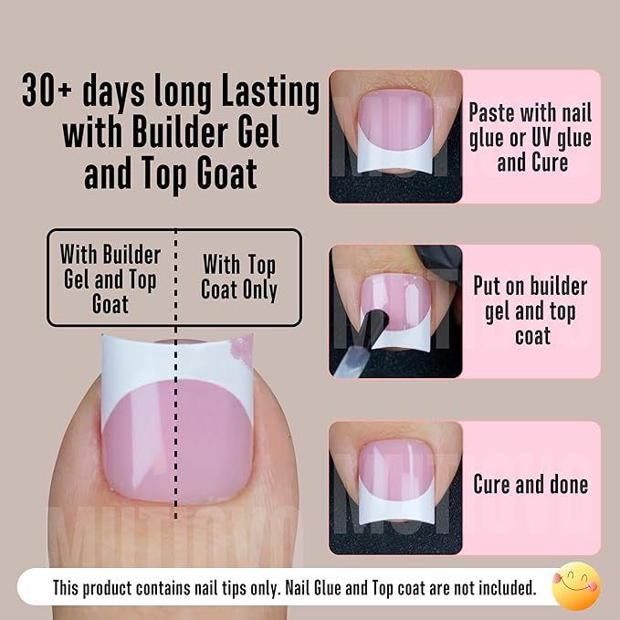 Short Toe Nail Tips White French Tip BERRY PINK Press on with Moon Curve,Soft Gel False Nail Kit,Thick Sharp Square Toenail Extension,Need Builder Gel Top Coat,No Glue Included x15 Sizes 240 pcs