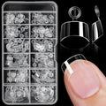 240pc Square Gel Nail Tips Short Fake Nails for Press on Nails Clear Acrylic Nails Tips, 12 Sizes Half Cover Nail tips Square Soft Gel Nail Tips False Nails Extension Artificial Fingernail