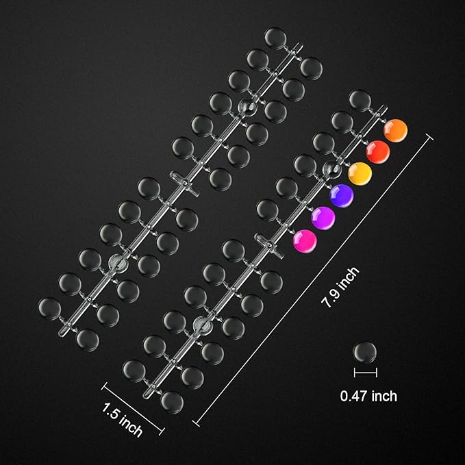 240 Pcs Round False Nail Display Tips- Transparent Nail Art Display Chart Nail Art Color Display Tips Tool Nail Swatch Sticks with Adhesive Sticker for Nail Polish Training Practicing Color Displaying