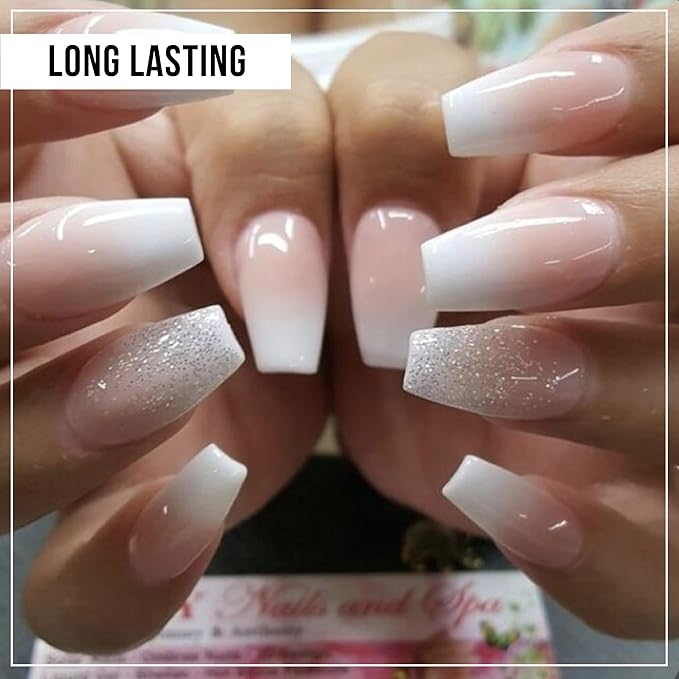 Nail Gel-X Natural Coffin Medium Tips Set - NeVi USA Premium Quality, 600 Tips in 12 Sizes - Complete DIY Nail Extension Kit | No Size 00 Included#10&11 are in the same section #10