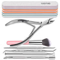 Nail File and Buffer, TsMADDTs Manicure and Pedicure Tool Kit with Files and Buffers Block Set, Polish Buffer, Cuticle Pusher, Cuticle Nipper, Peeler, File Lifters for Toenail,13 pcs Nail Care Kit