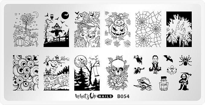 Whats Up Nails - B054 Haul 'r Win Stamping Plate for Halloween Nail Art Design