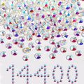 Beadsland Flatback Rhinestones Bulk,14400PCS Crystal Rhinestones for Nails Crafts Clothes DIY Decoration, Transparent AB, SS20, 4.6-4.8mm