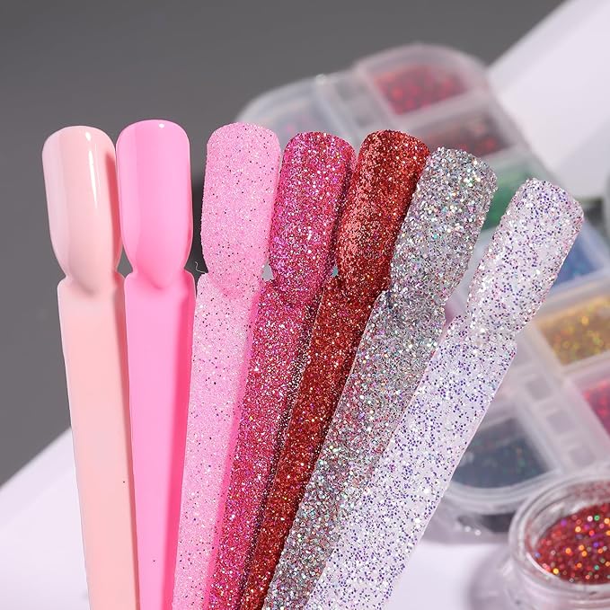 Clear Nail Swatch Sticks with Number Stickers, 50 Pcs Squoval Nail Sample Swatches for Gel Polish Color Display Practice Nails muestrario de colores para uñas Manicure Supplies