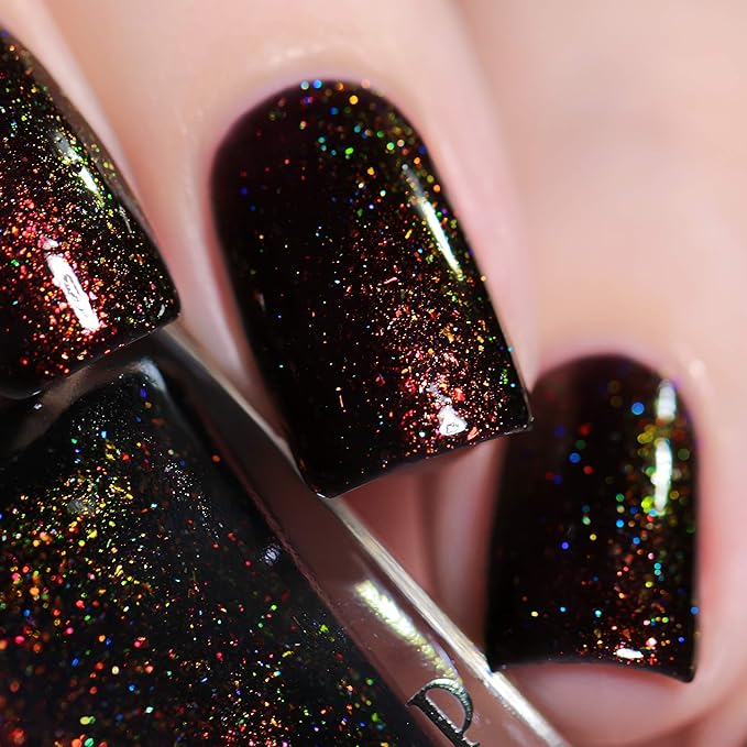 ILNP Underground - Deep Black Holographic Shimmer Jelly Nail Polish