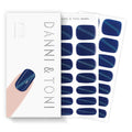 DANNI & TONI Semi Cured Gel Nail Strips Royal Blue Magnetic Cat Eye Gel Nail Wraps 28 Stickers | Abyssal Glint