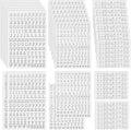 ANCIRS 24 Pack Resin Mini Letter Stickers for Nail Art - Glittering Epoxy Alphabet Number Stickers - Self Adhesive, Silver
