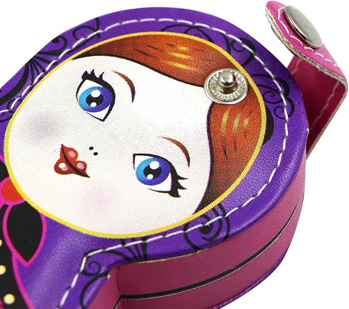 Aibearty Adorable Russian Doll Pattern Stainless Nail Clippers Set of 6Pcs, Professional Grooming Kit, Nail Tools with Luxurious Travel Case