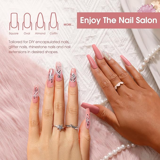 ROSALIND Rose Pink Poly Nail Gel, 2.7 oz Poly Extension Gel for Nail Art Decoration, Builder Rose Pink Gel Nail Thickening Extension Easy to DIY Use Need UV Lamp