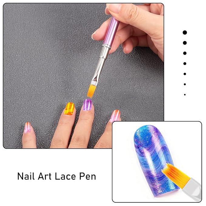 DANNEASY Ombre Nail Brushes, Nail Art Painting Pen for Blooming Nails, Aura, Gradient Nails Design Tool, Professional Manicure Brushes Accessories for Home and Salon Use