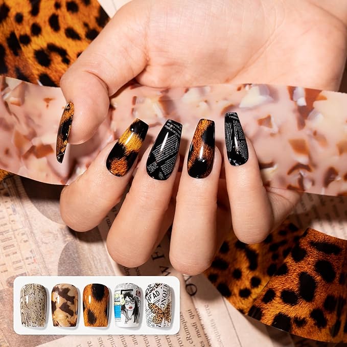 GELLEN 2Pcs Nail Foil Transfer Gel, 18ml Foil Glue Gel for Nails Stickers, Nail Foils Transfer Nail Art Glue Gel Polish, Complete Clear Transferred Pattern, Cure 30-60s, Non-toxic HEMA Free TPO Free