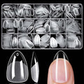 300pc Short Almond Gel Nail Tips Clear Fake Nail, Clear Press on Nails Short Almond Soft Gel Nail Tips XS Stiletto Acrylic Nails Full Cover False Nail Artificial Fingernail for Nail Extensions