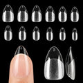 UNA GELLA Short Almond Gel Nail Tips Half Matte Short Almond Gel Nail Tips Full Cover Strong&Lasting Clear Gelly Acrylic False Nails Tips 120pcs DIY Nail Art Salon 12 Sizes for Women