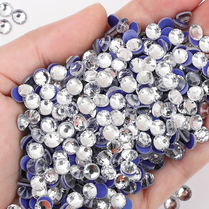 NCB 2880pcs Hotfix Crystal Rhinestones for Clothes Crafts, Hot Fix Bulk Flatback Crystals, Iron on Hotfix for DIY Decoration 20 Gross (Clear Crystal, ss30/2880pcs)
