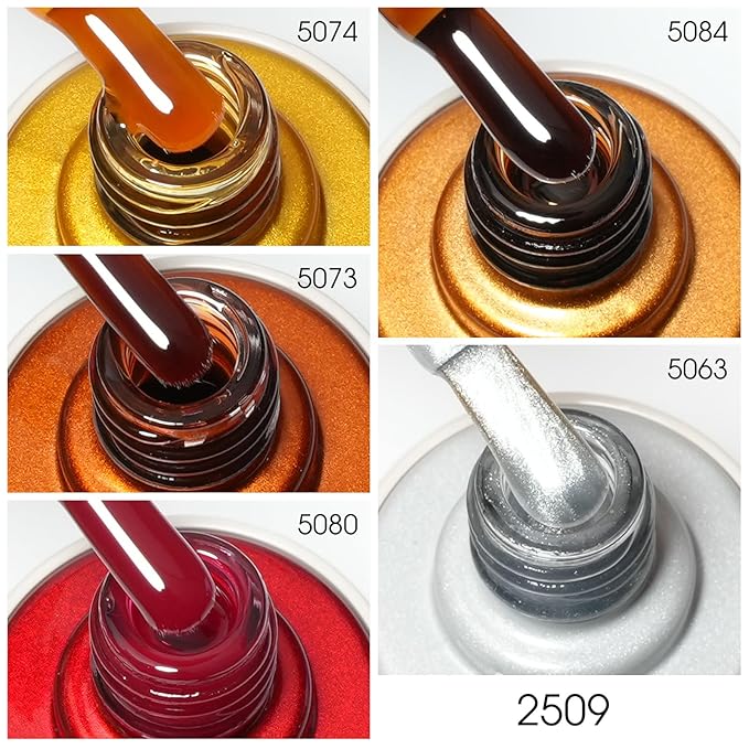 VENALISA 10 ML Jelly Gel Nail Polish Set with DIY Nail tips Kit, 5 Pcs Transparent Yellow Orange Red Brown White Gel Polish Color High Gloss Soak Off U V Nail Manicure Salon DIY