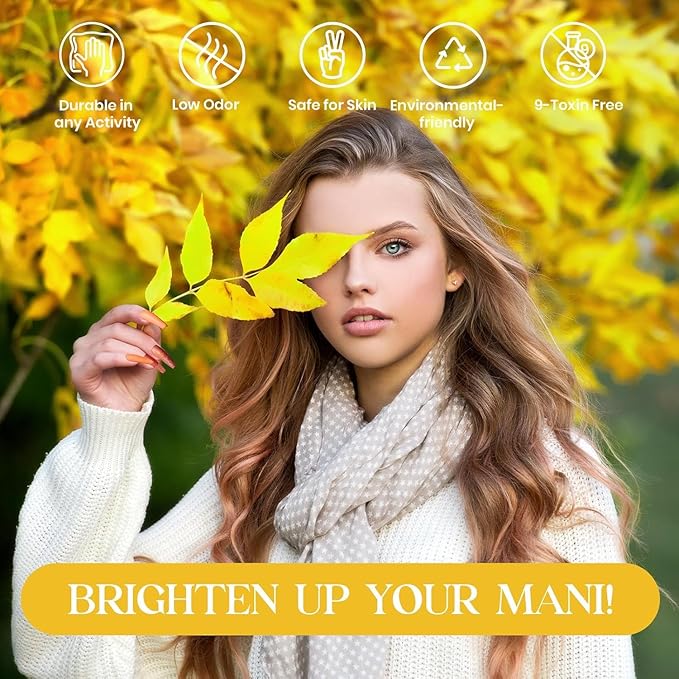 Beetles Gel Nail Polish Set 6Pcs Brown Green Yellow Burgundy Orange Glitter Gel Polish Nails Art Soak off Uv LED Manicure Gift Set Golden Season Collection 2025 Nail Trend Gift for Women