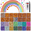 28 Grids Orange Red 2mm-6mm Resin Rhinestones w B7000 Glue for Bedazzling Crafting Flatback Stones Diamonds Crystals Gems Colorful Bedazzler Kit for Nails Face Eyes Makeup Tumblers DIY Crafts