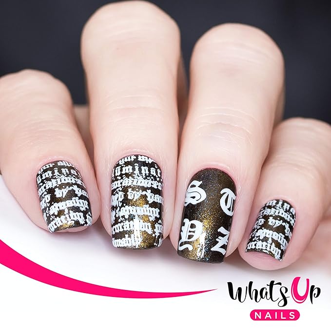 Whats Up Nails - B063 Goth is the New Black Stamping Plate for Halloween Nail Art Design
