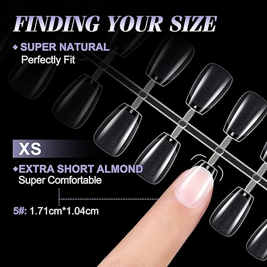 gelike ec Extra Short Soft Gel Nail Tips Kit for Soak Off Nail Extensions,Full Cover,Coffin Shaped,Pre-buff PMMA Resin,Clear Ultra-Thin Design,12 Sizes,240 Pieces,Extra Short Coffin