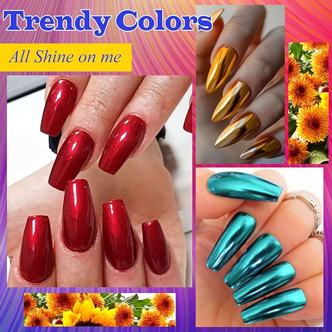 12PCS Metallic Gel Nail Polish Set Orange Blue Red Nail Polish Kit Metallic Effect Gel Gray Nude Gel Polish Set Manicure Kit 10 Colors 8ml